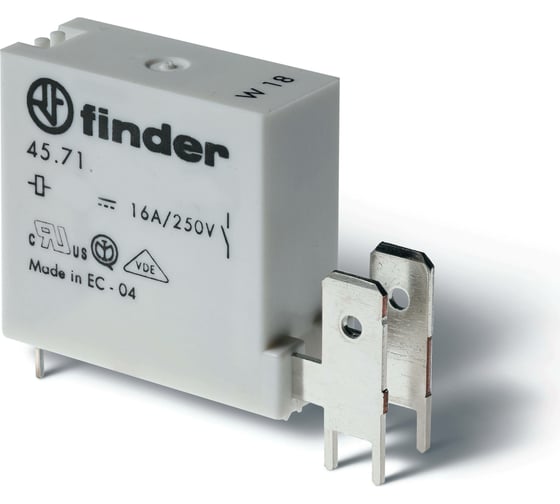Изображение товара Миниатюрное реле Finder 1но конт. 16а, = 48в чувст. пост. тока, для печат монт. + разъем, 457170480310