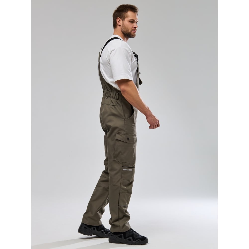 Изображение товара Полукомбинезон мужской Хаки с защитными свойствами и световозвращающей полосой 128-132/182-188