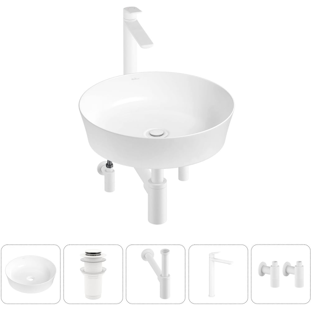 Изображение товара Набор Wellsee 5 в 1 Cromulent накладная раковина 43x43 см 20213545R