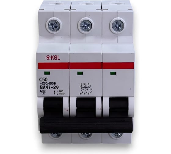 Изображение товара Автоматический выключатель KRASO 3P 50A C BA47-29 4.5кА KSL 3P50A C BA47-29 4.5kA KSL