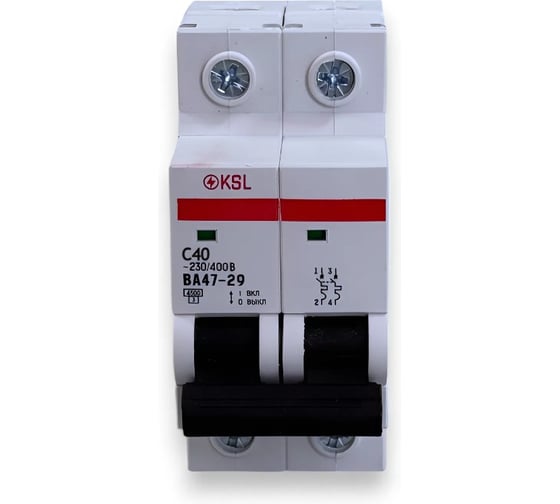 Изображение товара Автоматический выключатель KRASO 2P 40A C BA47-29 4.5кА KSL Комплект 6шт. 2P40A C BA47-29 4.5kA KSL