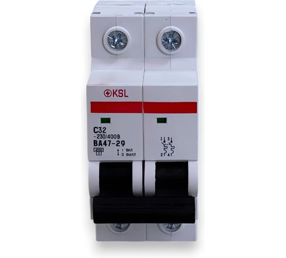 Изображение товара Автоматический выключатель KRASO 2P 32A C BA47-29 4.5кА KSL Комплект 6шт. 2P32A C BA47-29 4.5kA KSL