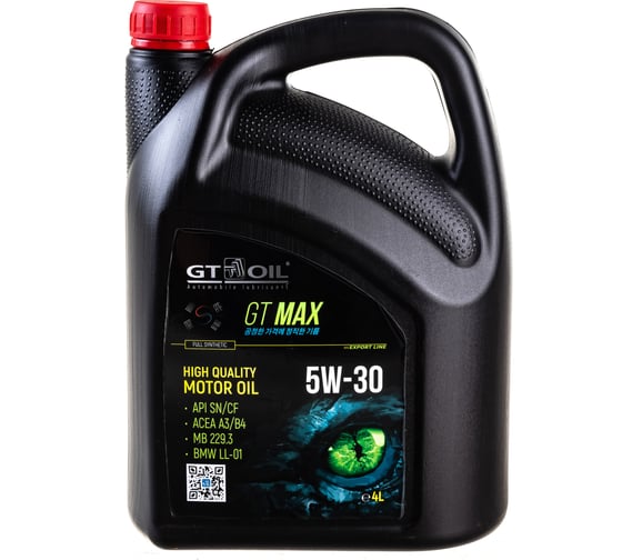 Изображение товара Масло GT OIL Max SAE 5W-30 API SN/CF, 4 л 8809059408971