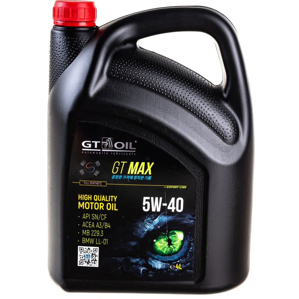 Масло GT OIL 5W40 8809059409015 Max SAE 5W-40 API SN/CF - фото 1