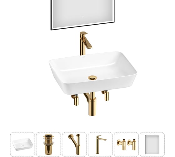 Изображение товара Набор Wellsee 6 в 1 Cromulent накладная раковина 56x40 см 20218997R