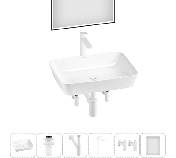 Изображение товара Набор Wellsee 6 в 1 Cromulent накладная раковина 56x40 см 20218998R