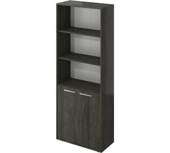 Изображение товара Шкаф Монолит Канцлер 3 отрк. Полки (700x338x1845) (КЦ14+КЦ17_2) Дерево карбон12 КЦ26.12