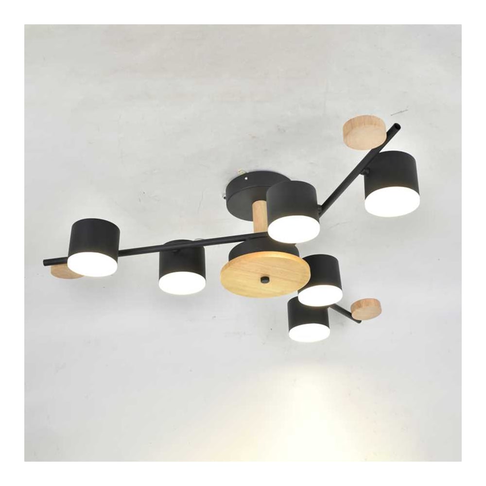 Изображение товара Люстра потолочная Венто 6 ламп GX53 стиль Современный черный и дерево