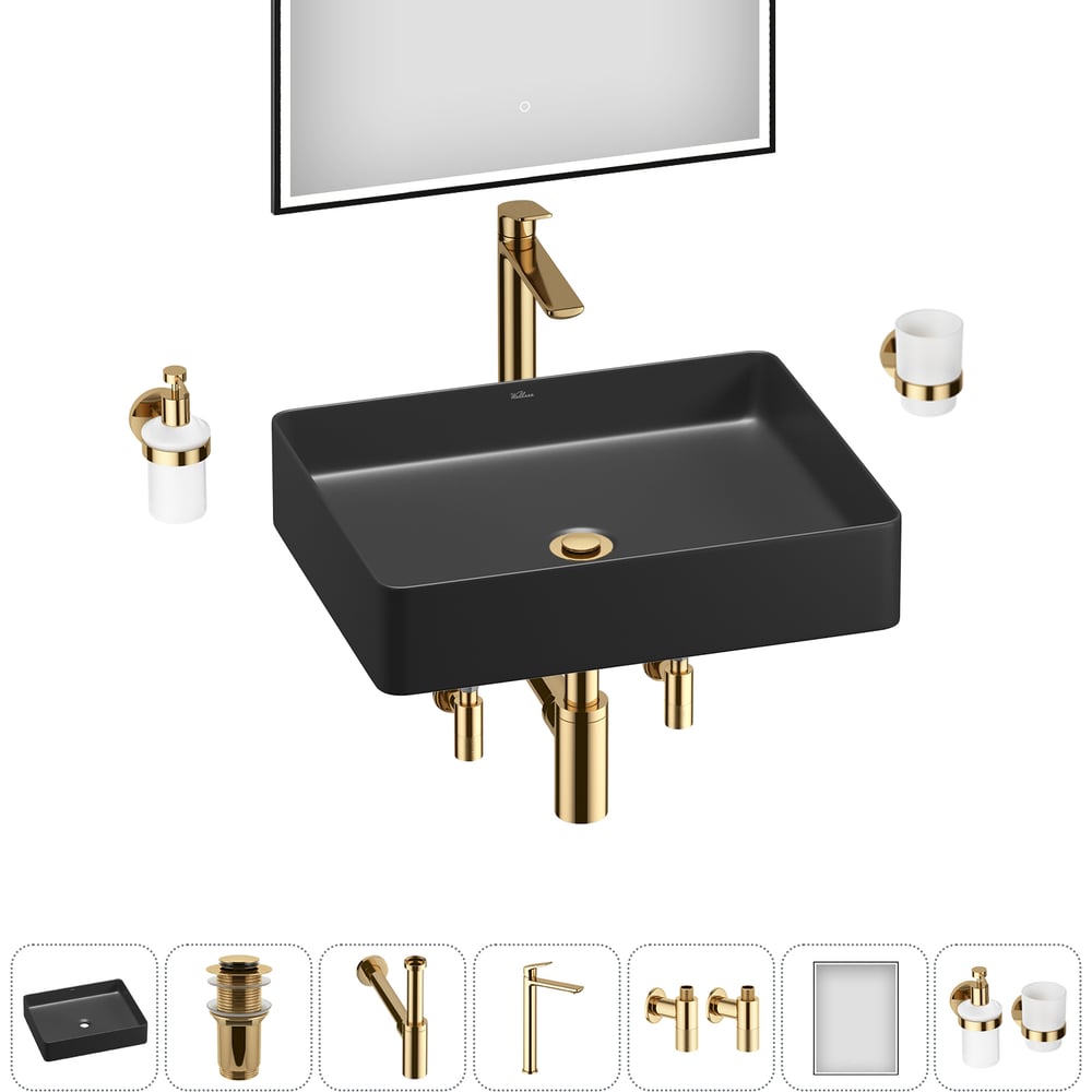 Изображение товара Акционный набор Wellsee 7 в 1 FreeDom 2.0 с раковиной 51x40 см