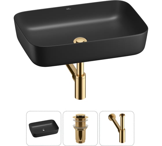 Изображение товара Акционный набор Wellsee 3 в 1 Preen накладная раковина 50x40 см 20214268R