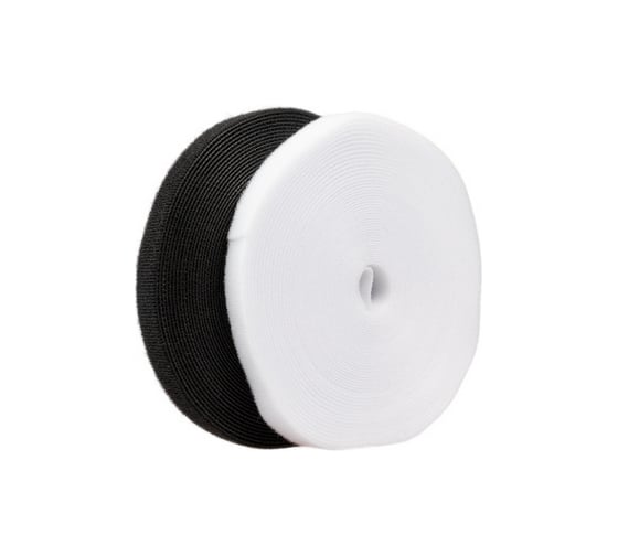 Изображение товара Рулон липучки Filum ширина 15 мм, длина 10 м ( комплект: 2 рул., по 1 рул. белого и черного цвета) FL-CTR-15-10-BW-20