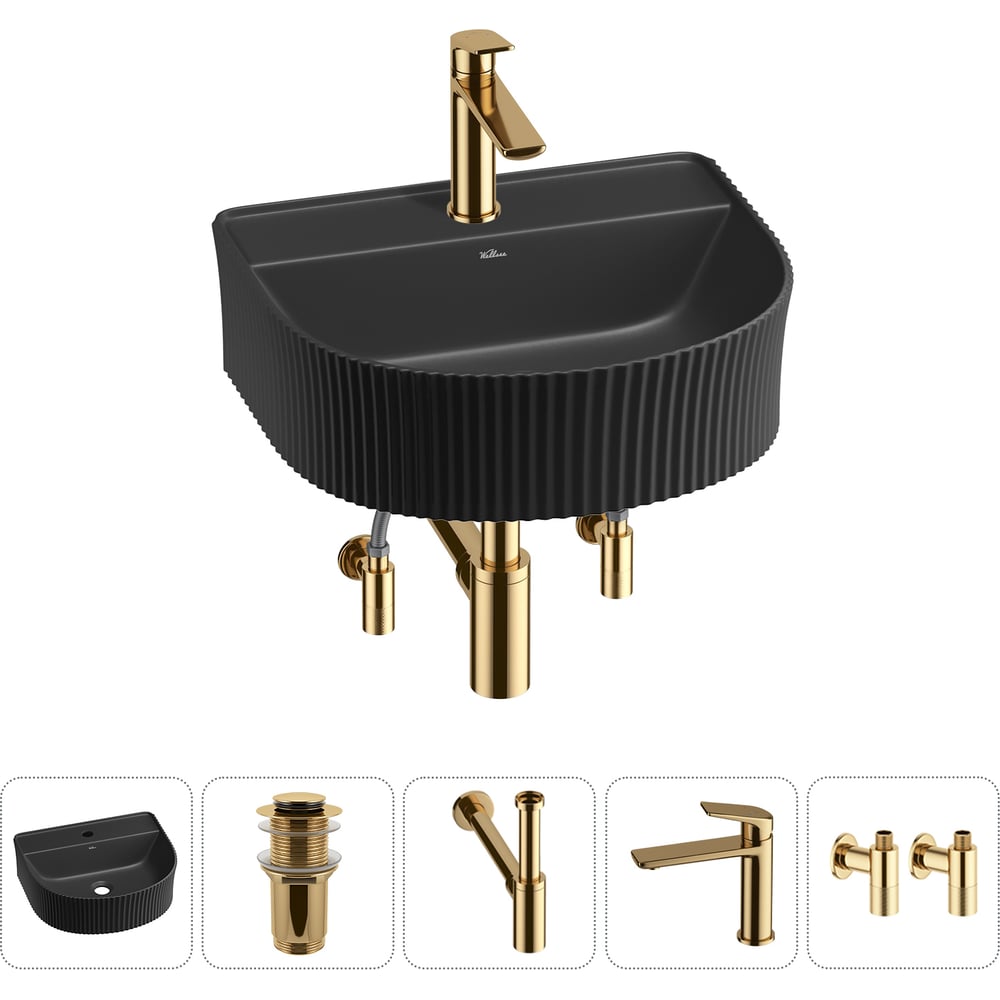 Изображение товара Акционный набор Wellsee 5 в 1 Festive Fox накладная/подвесная раковина 45x40 см 20213689R