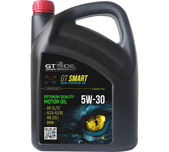 Изображение товара Масло GT OIL Smart SAE 5W-30 API SL/CF, 4 л 8809059408834