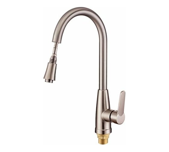 Изображение товара Смеситель для кухни Potato с выдвижной лейкой, крепление гайка, итальянский картридж 35 мм P908-1