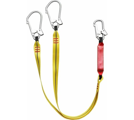 Изображение товара Строп двуплечный СПЕЦСНАБ аА с 3-я карабинами (1 стандартный + 2 больших) 1,5м аА3-15