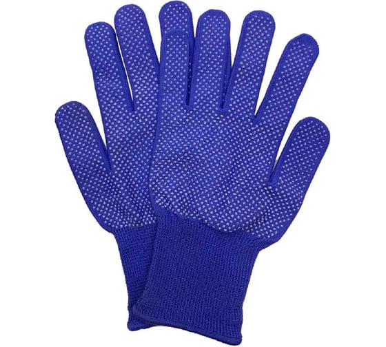 Изображение товара Master-Pro® 3 пары. Категория А. Перчатки рабочие МИКРОТАЧ синий, нейлоновые с ПВХ покрытием, размер 9 (M-L), 2513-NPVC-BLUE-M-3