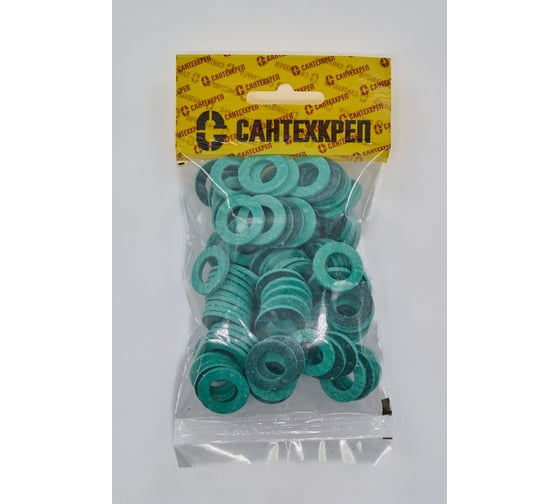 Изображение товара Безасбестовая паронитовая прокладка Сантехкреп 1\2 (10,5x19x2 мм.) фасовка 100 шт. 2.13.1.