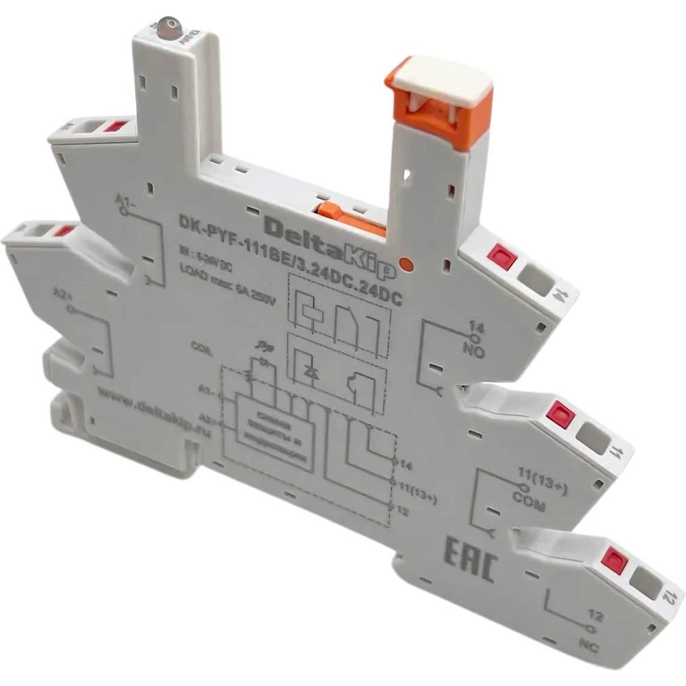 Изображение товара Монтажная колодка с самозажимными клеммами DELTAKIP DK-PYF-111BE/3.24DC для DIN-рейки, IP00, 24 В