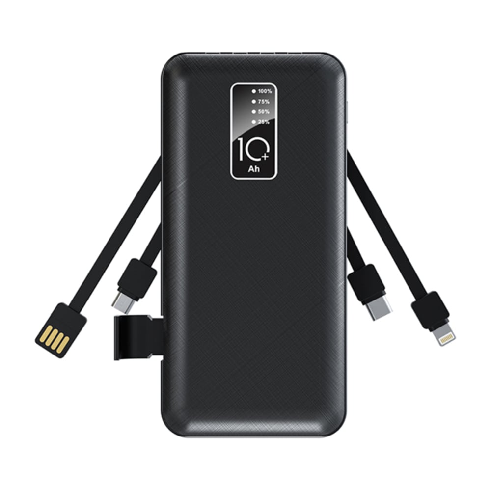 Изображение товара Портативное зарядное устройство REXANT Power Bank (аккумуляторная батарея) 10000 mAh, черное 30-2038