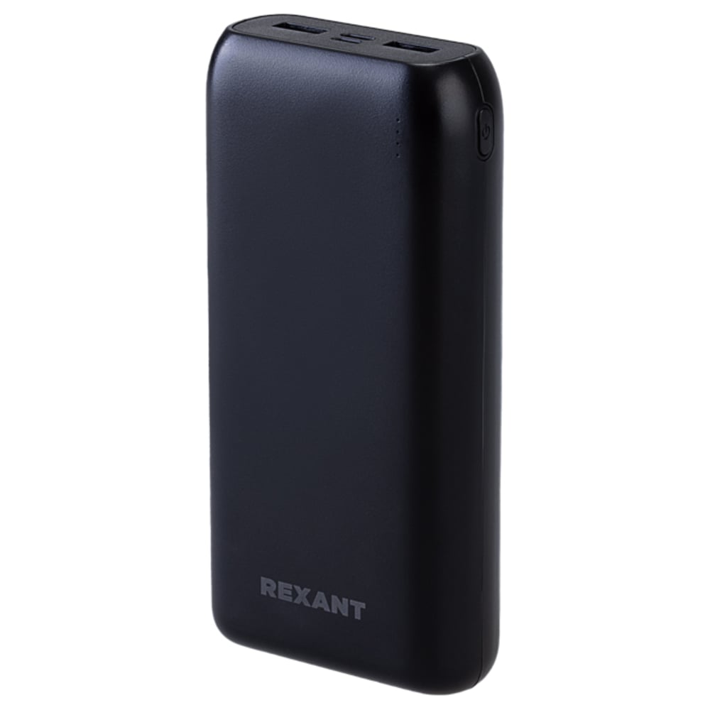 Изображение товара Портативное зарядное устройство REXANT Power Bank (аккумуляторная батарея) 20000 mAh с Quick Charge и Power Delivery, черное 30-2052