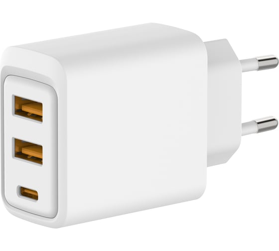 Изображение товара Сетевое зарядное устройство REXANT с двумя портами USB-A и одним портом USB-C, 10Вт 18-2213