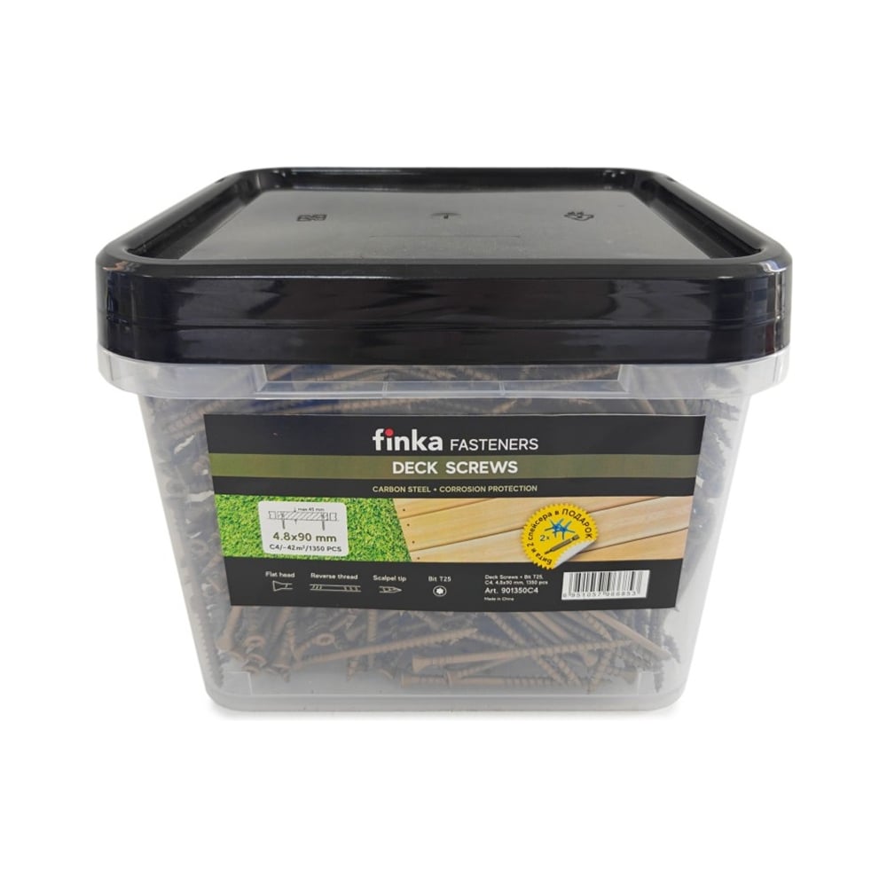 Изображение товара Саморезы Deck Screws C4 4,8x90 mm T25 бронза 1350 шт Finka