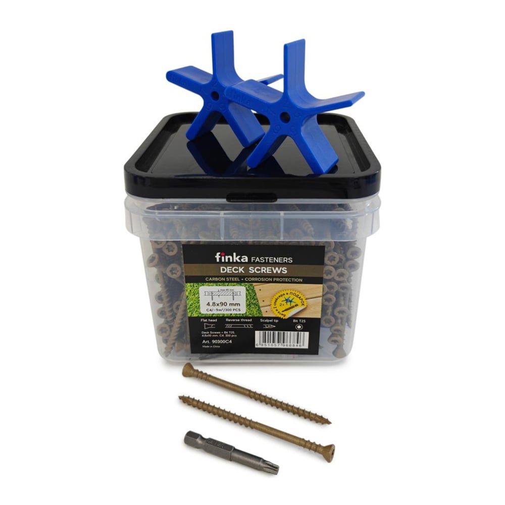 Изображение товара Саморезы Deck Screws C4 4,8x90 mm T25 (300 шт) от Finka