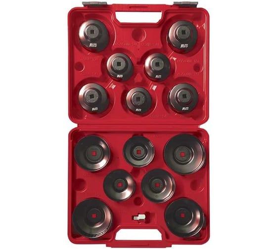 Изображение товара Набор съемников масляного фильтра тип чашка AVS (65-100 мм) 15 предметов, в кейсе FWCS-15 A85346S