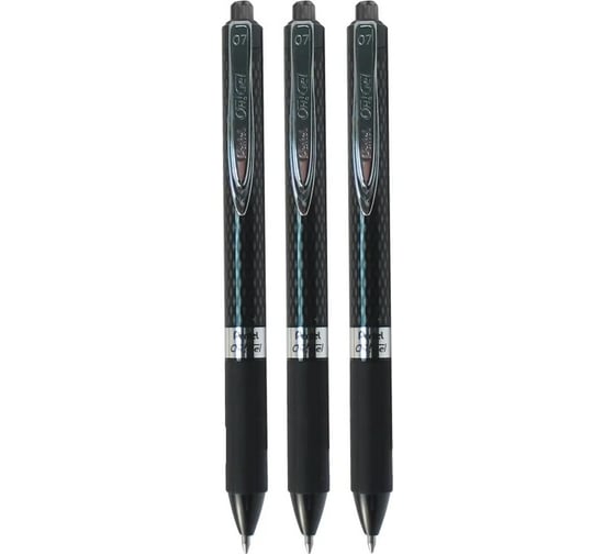 Изображение товара Гелевая автоматическая ручка Pentel Oh!Gel d 0.7 мм, набор 3 шт PK497-3A черные чернила 793222