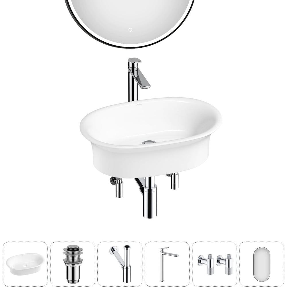 Изображение товара Набор Wellsee 6 в 1 Faze Moment накладная раковина 60x39 см 20219017R