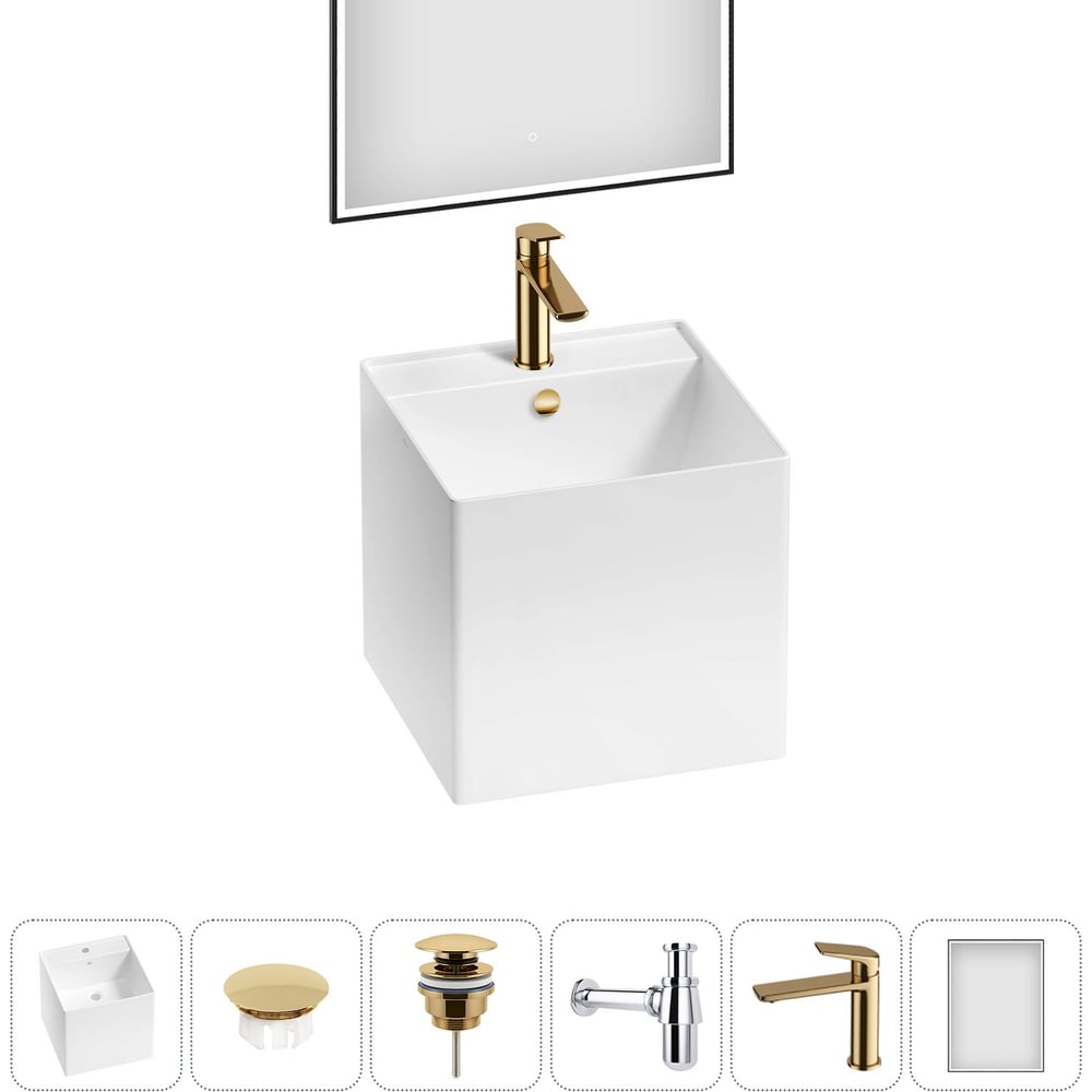 Изображение товара Набор Wellsee 6 в 1 M1 Limited Edition подвесная раковина 42x42 см