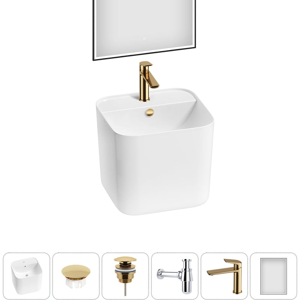 Изображение товара Набор Wellsee 6 в 1 M1 Limited Edition подвесная раковина 45x42 см