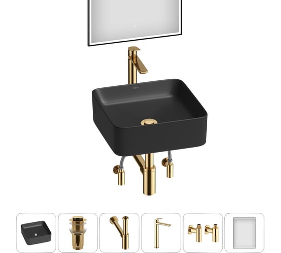 Изображение товара Набор Wellsee 6 в 1 Mint накладная раковина 38x38 см 20218889R