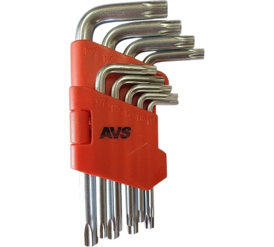 Изображение товара Набор ключей торцевых изогнутых AVS коротких TORX 9 предметов (T10-T50) TXS-9 A40160S