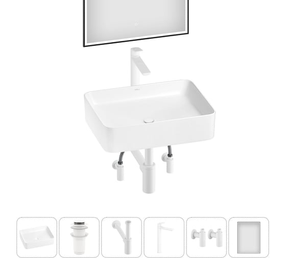 Изображение товара Набор Wellsee 6 в 1 Mint накладная раковина 50x38 см 20218896R