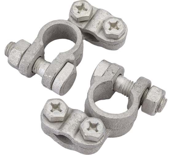 Изображение товара Клеммы для АКБ General Technologies под планку Тип EURO 2 шт "+" "-" /латунь/ GT-ВТ223