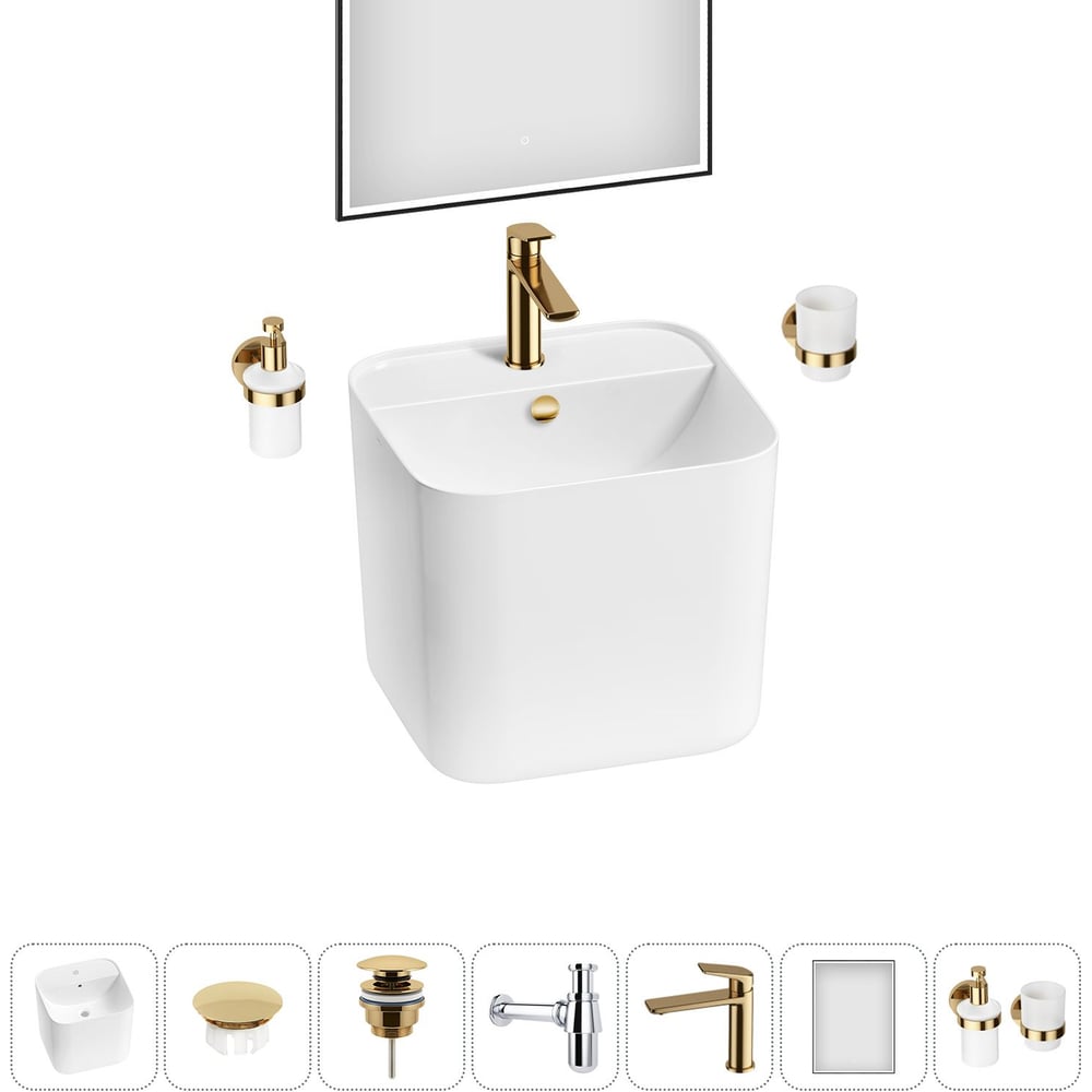 Изображение товара Набор Wellsee 7 в 1 M1 Limited Edition подвесная раковина 45x42 см