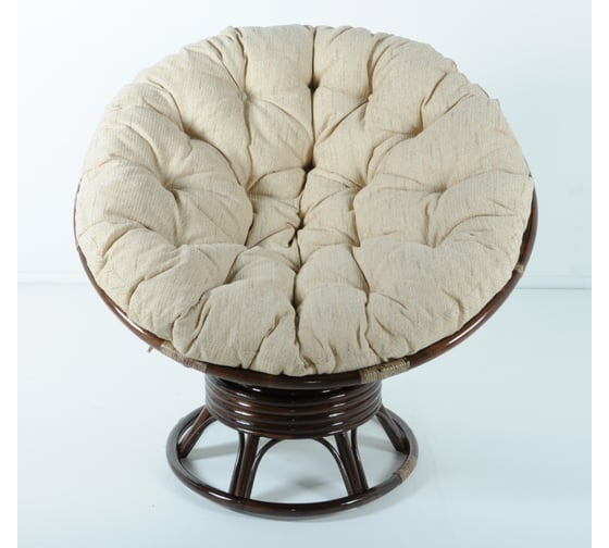 Изображение товара Кресло-качалка Vinotti PAPASAN 23/01В Темный Коньяк Подушка Рогожка