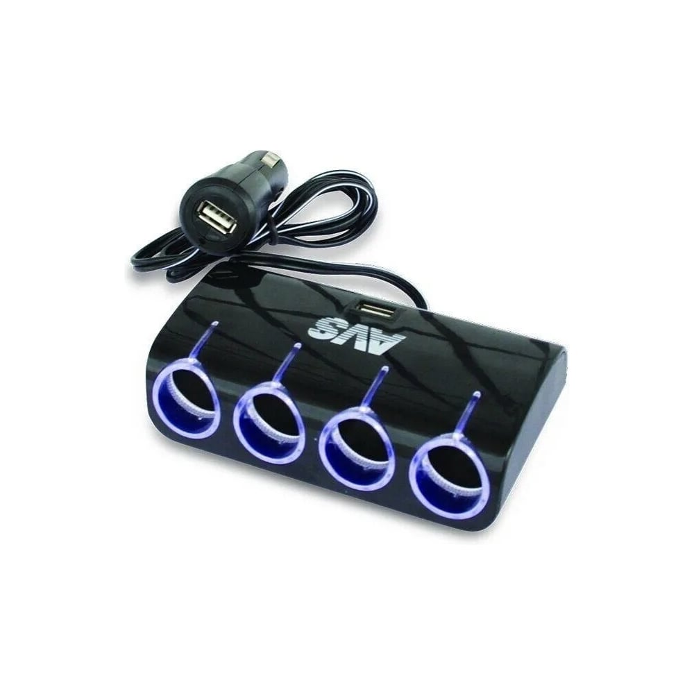 Изображение товара Разветвитель прикуривателя AVS 12/24 (на 4 выхода+2USB) CS410U A78116S
