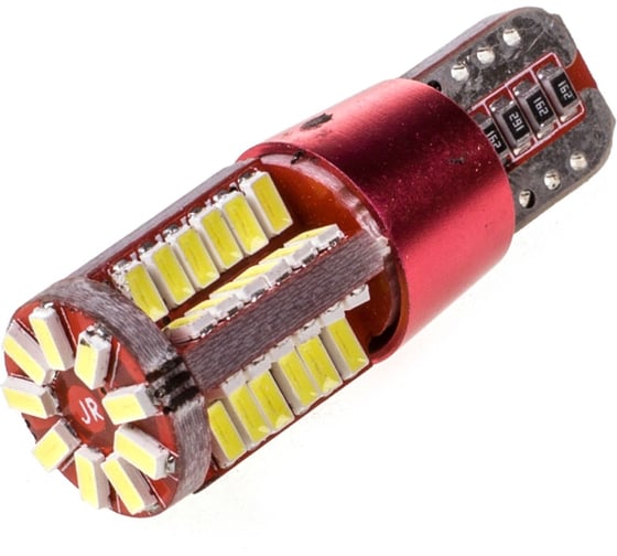 Изображение товара Автолампа диод SKYWAY T10 (W5W) 12/24V 57 SMD 1-конт Белая CAN BUS комп.2 шт габарит/стоп/салон/номер S08201245/K