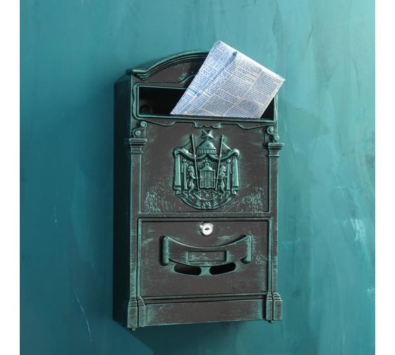 Изображение товара Почтовый ящик Аллюр №4010В зелёная патина 7573