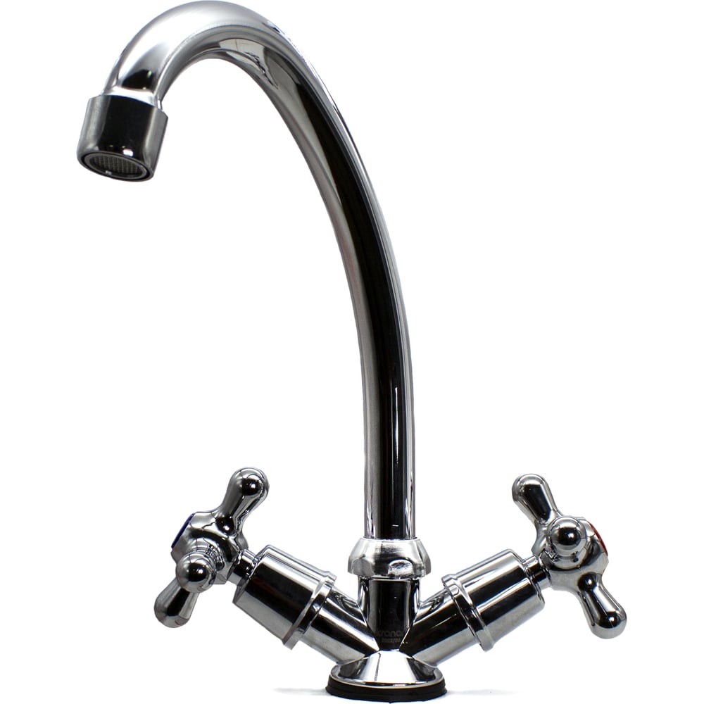 Изображение товара Смеситель для кухни Kranar KС 1706-N, хром, двухрычажный, с поворотным изливом