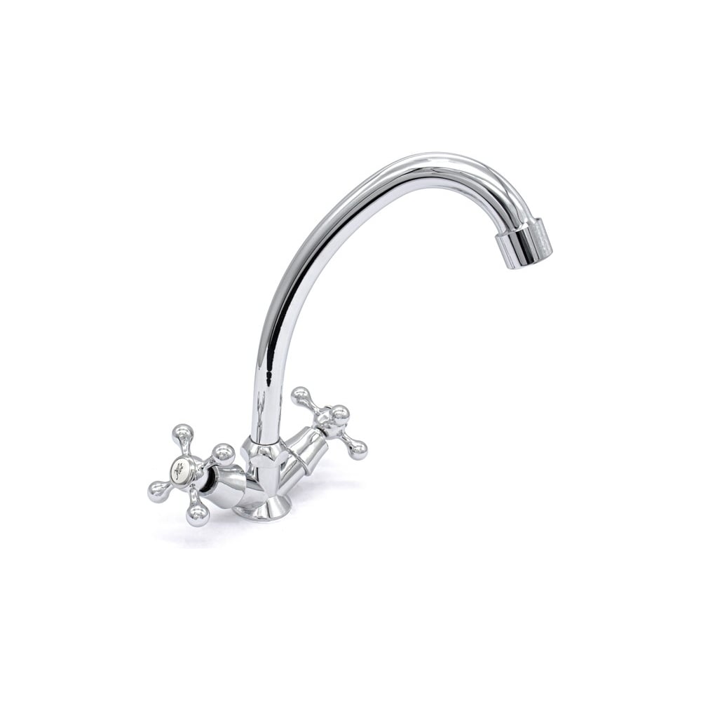 Изображение товара Смеситель для кухни Kranar KС 1701-N 2-рукоятки хром с поворотным изливом