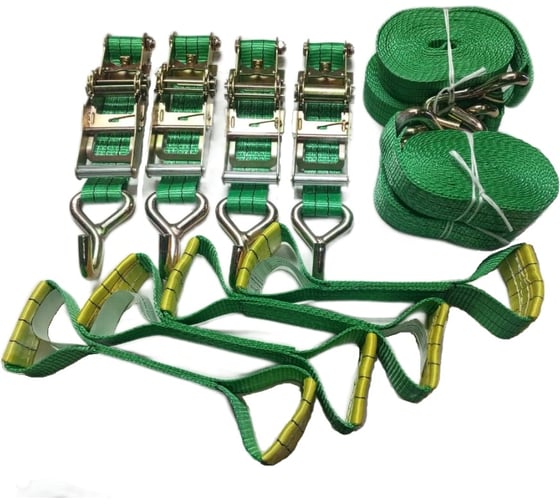 Изображение товара Комплект стяжных ремней для крепления автомобиля на эвакуаторе ООО Грузовые стропы 6 метров АФ06ГС