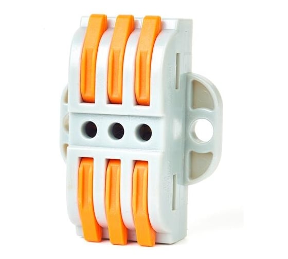 Изображение товара Строительно-монтажная клемма HLT (проходная) СК-223 (0.4-2.5мм2 и 0.5-4.0мм2) (5шт./уп.) 081-19-066