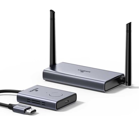 Изображение товара Беспроводной удлинитель UGREEN HDMI сигнала CM506 Wireless HDMI Extender Transmitter + Receiver 50м. Цвет: серый космос 50633A