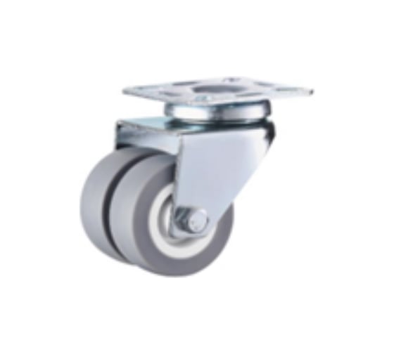 Изображение товара Сдвоенное мебельное колесо TOR SCnd 25, 50 мм, площадка, серая резина, подш. скольж., 1027262