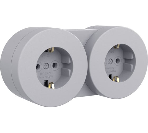 Изображение товара Розетка OVIVO 2 поста X-One с заземлением серый 406-240000-921