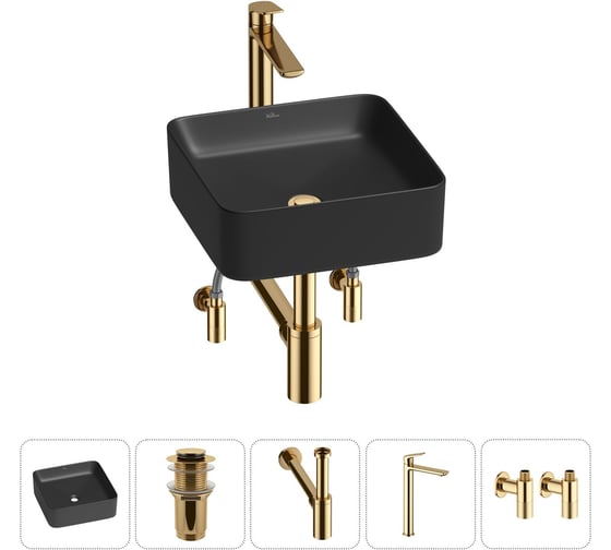 Изображение товара Набор Wellsee 5 в 1 Mint накладная раковина 37x37 см 20212476R