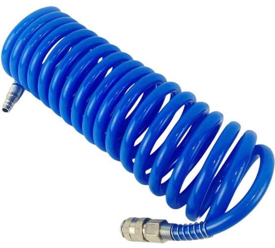 Изображение товара Шланг полиуретановый спиральный с быстросъемными соединениями AktiSpray d-8*12mm, L=5m 400812PU-5m